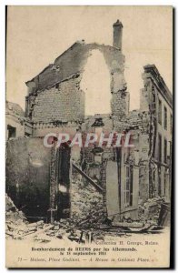 Old Postcard Army War in Champagne 1914 15 16 Betheny inside of the church