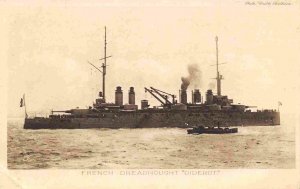 Diderot Dreadnought Battleship French Navy Ship 1910c Tuck postcard