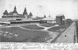 Manhattan Beach New York Hotel Birdseye View Antique Postcard K87571