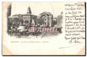 Postcard Old Avignon Place de l'Hotel of ille