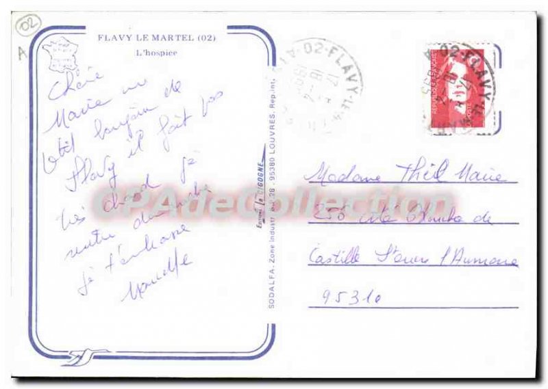 Postcard Modern Flavy le Martel hospice