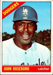 1966 Topps Baseball Card John Roseboro Los Angeles Dodgers sk2002