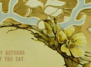 1890's Embossed Holiday New Year's Card Poem Art Nouveau P194