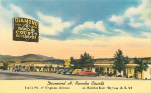 Arizona Kingman Diamond H. Rancho Courts 1950s Colorpicture Postcard 22-10398