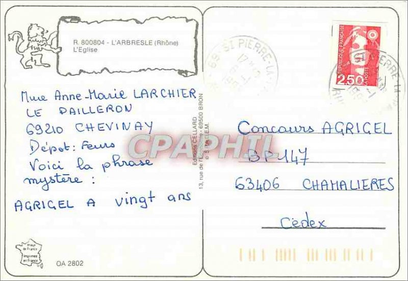 Postcard Modern Arbresle (Rhone) The Church
