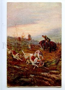 225090 RUSSIA HUNTING Tikhmenev wolf Luban #61 old postcard