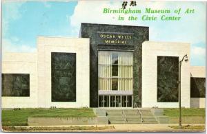 postcard AL Birmingham Museum of Art in the Civic Center Oscar Wells Memorial