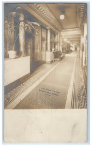 Entrance Lobby Stratford Hotel Arts Crafts Chicago Illinois RPPC Photo Postcard