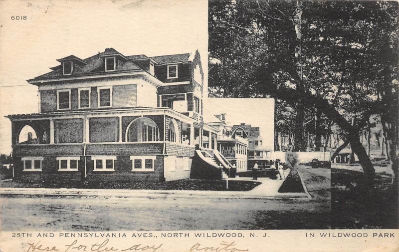 E2/ North Wildwood New Jersey NJ Postcard '09 25th Pennsylvania Aves Homes 2View