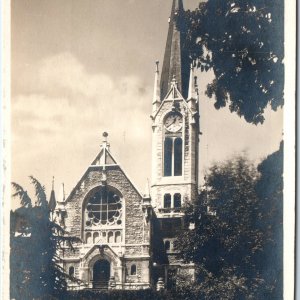 c1910s Biel Bienne Switzerland RPPC Eglise Pasquart Church Cathedral Church A347
