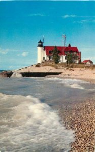 Michigan Great Lakes Point Betsie Lighthouse 1950s Crocker Postcard 22-1958
