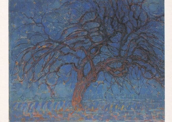 Piet Mondrian The Red Tree 1908 Painting Postcard | Topics - Fine Arts ...