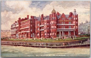 Hotel Metropole Blackpool United Kingdom Oceanfront Building Rooms Postcard