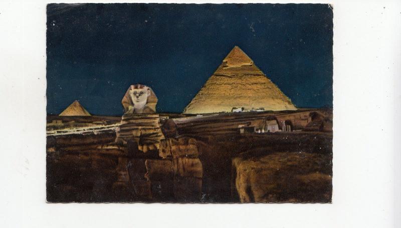 BF27055 giza sphinx and pyramids egypt front/back image