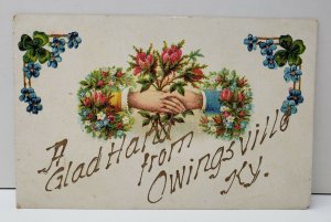 A Glad Hand From Owingsville, Kentucky c1909  Greeting Postcard C13