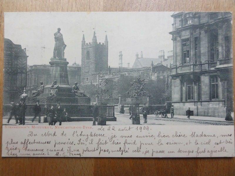 Newcastle on Tyne STEPHENSONS MONUMENTc1902 UB by M & Co. Ltd