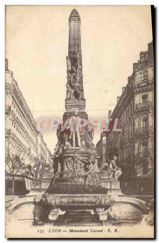 Old Postcard Lyon Monument Carnot