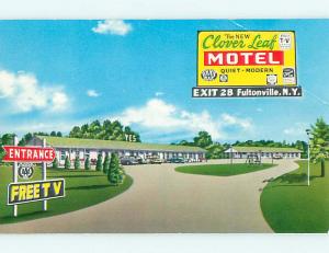 Pre-1980 OLD CARS & CLOVER LEAF MOTEL Fultonville New York NY s8818