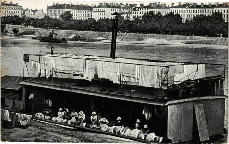 CPA LYON-Bateau lavoir sur le Rhone (236072)