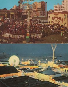 Rotor Amusement Theme Park Long Beach California USA 2x Postcard