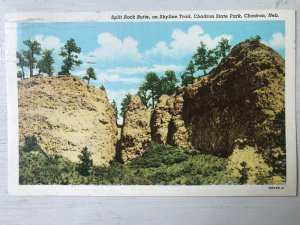 Vintage Postcard 1949 Split Rock Butte Skyline Trail Chadron (Park) Nebraska