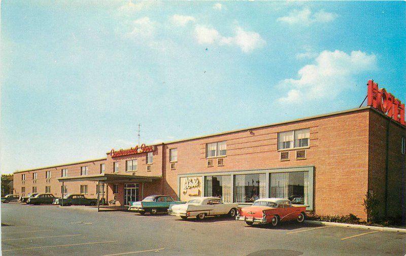 Autos 1950s Continental Inn roadside Buffalo New York Dexter postcard 5858