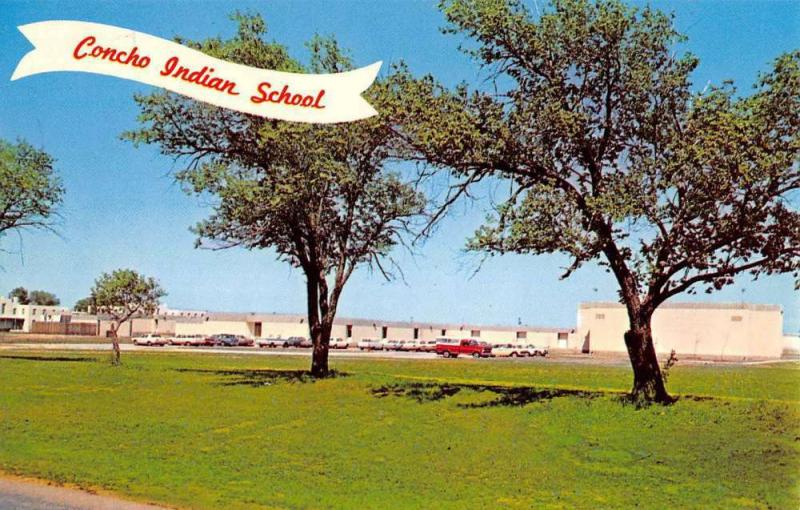 El Reno Oklahoma Concho Indian School Street View Vintage Postcard K58569