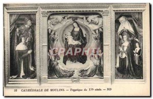 Old Postcard Cathedral Of Moulins Triptych