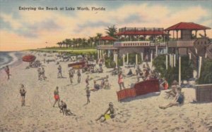 Florida Lake Worth Sun Bathers Enjoying The Beach 1941