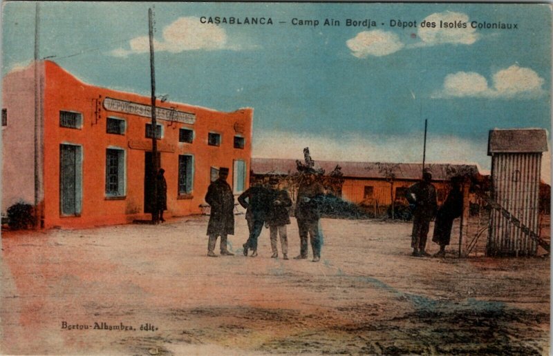 Casablanca Camp d'Ain-Bordja Depot des Isoles Coloniaux Postcard T18