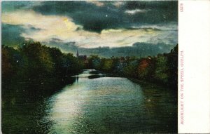 Guelph Ontario Moonlight on the Speed River Unused A.L. Merrill Postcard G20