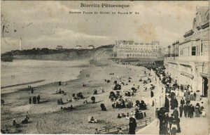 CPA BIARRITZ Pittoresque - Grande Plage et Hotel du Palais (126856)