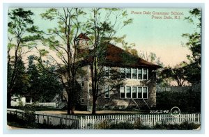 1909 Peace Dale Grammar School, Peace Dale Rhode Island, RI Postcard