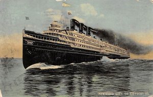 Str City of Detroit 3 length 500 feet,100 feet wide Steamer Ship 