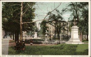 Savannah Georgia GA Bull St. Monument #8290 c1910 Detroit Publishing Postcard