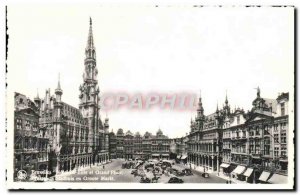 Old Postcard Brussels Town Hall and Grand Place