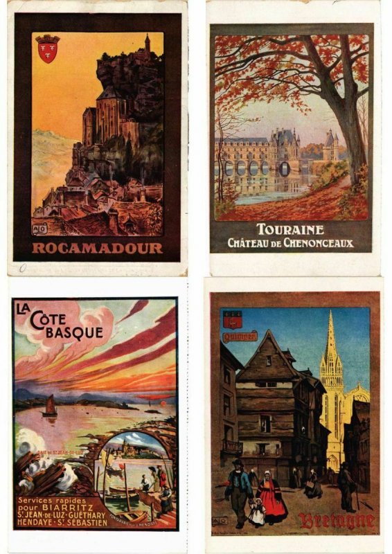 ADVERTISING TRAINS, CHEMIN DE FER POSTER STYLE 32 Vintage Postcards (L2736)