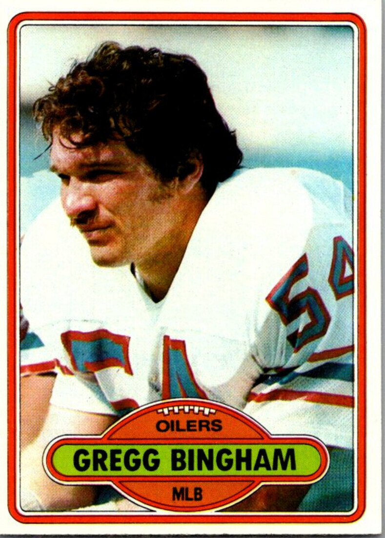 1980 Topps Football Card Gregg Bingham MLB Houston Oilers sun0444 | United  States - Texas - Houston, Postcard