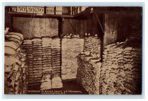 1912 10 Million in Silver Vault US Treasury, Washington DC Posted Postcard