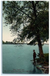 c1910's Ellis Park Looking Down River From South Cedar Rapids Iowa IA Postcard