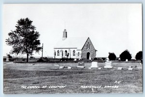 Marysville Kansas KS Postcard RPPC Photo The Chapel At Cemetery c1940's Vintage