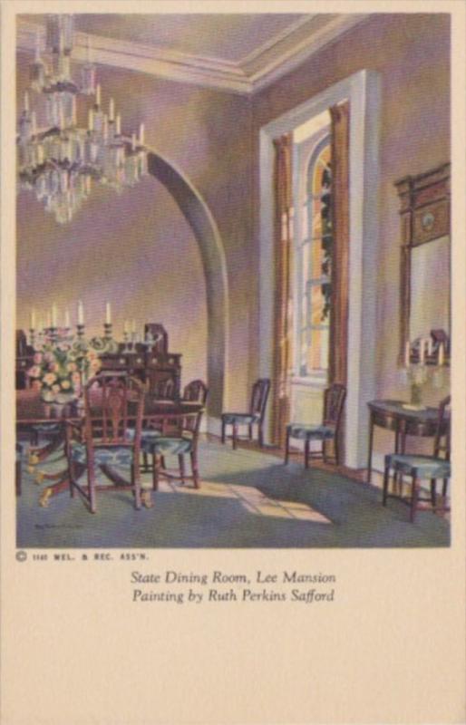 Virginia Arlington Lee Mansion State Dining Room Painting By Ruth Perkins Saf...