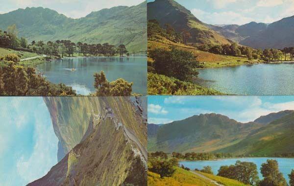 Buttermere & Honister Girls Swimming In Lake + Aerial 4x 1970s Postcard s