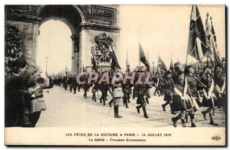 Paris Postcard Ancient Festivals of Victory in Paris July 14, 1919 The parade...