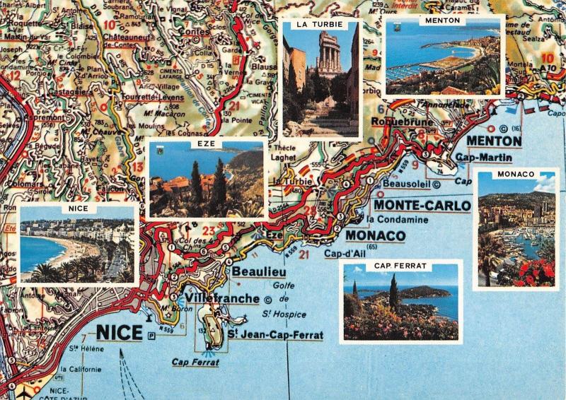 BR49736 Cote d azur french riviera map cartes geographiques   France