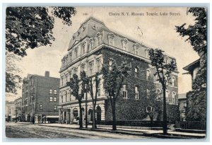 1910 Masonic Temple Lake Street Exterior Building Road Elmira New York Postcard