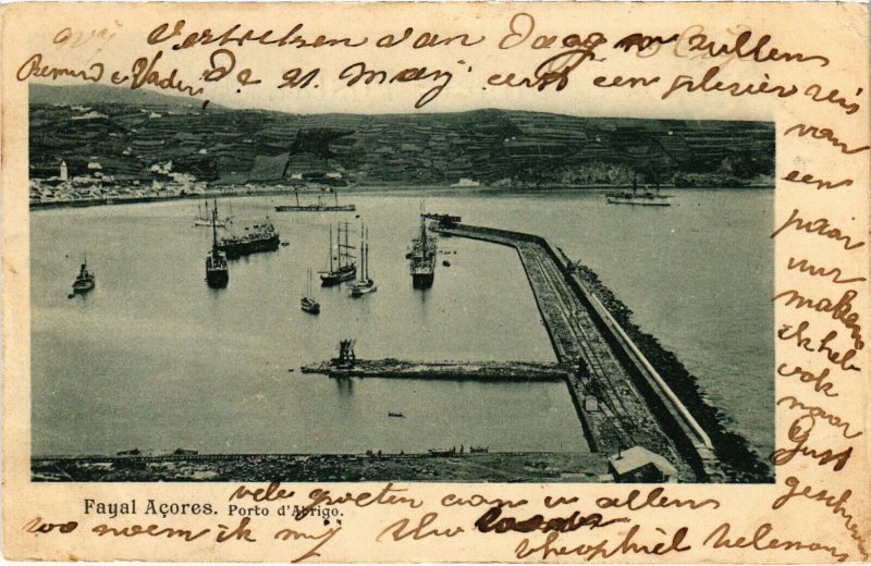 PC CPA AZORES / PORTUGAL, PORTO D'ABRIGO, Vintage Postcard (b21655)