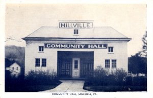 Millville, Pennsylvania - A view of the Community Hall - 1940s
