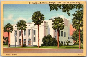 Municipal Auditorium Harlingen Texas Lower Rio Grande Valley Posted Postcard