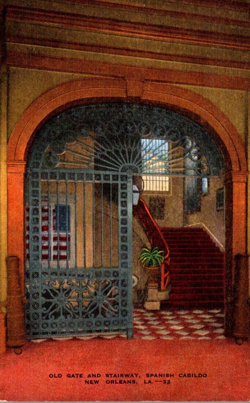 Louisiana New Orleans Spanish Cabildo Old Gate and Stairway